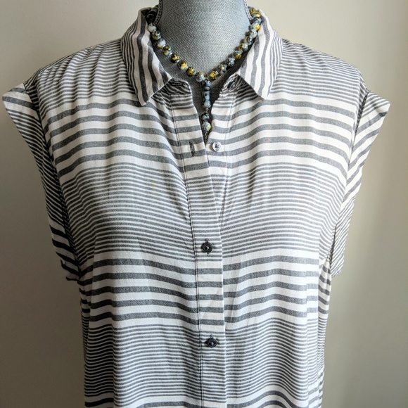 [Calvin Klein] Stripe Button Down Shirtdress Sz XL - Picture 3 of 8